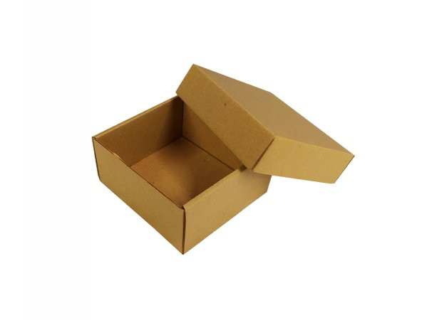 Kolievi Kraft Oluklu Hediyelik Kutu 10x10x5 cm (Seçenekli)