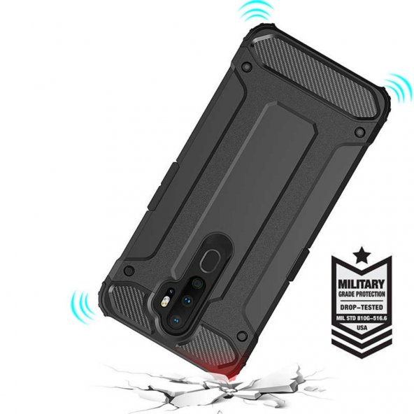 Oppo A5 2020 - A9 2020 Kamera Korumalı Armor Hybrid Zırh Kılıf - 8