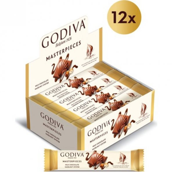 Godiva Masterpieces Sütlü Fındıklı Çikolata 30 gr - 12 Ad