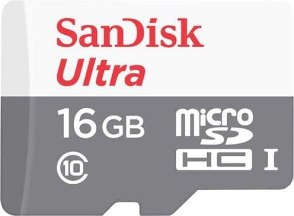 SanDisk Ultra® 16GB  microSDHC™/microSDXC™ 80MB/s UHS-I Hafıza Kartı SDSQUNS-016G-GN3MN