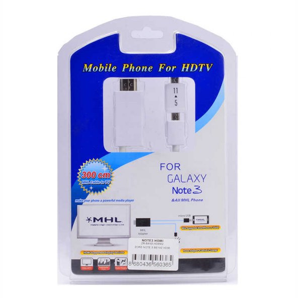 Galaxy Note 3 MHL Görüntü Aktarıcı HDMI Kablo