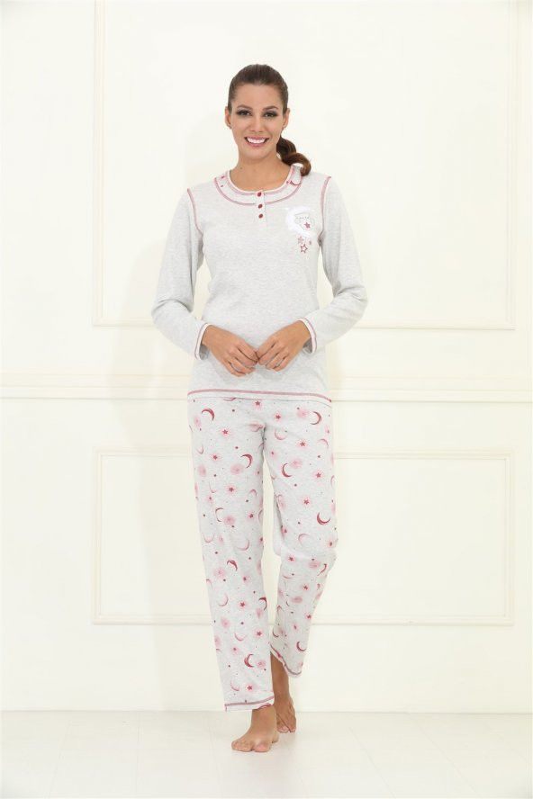 etoile Uzun Kol100 Pamuklu Pijama Takımı S - 5XL Arası / 98075