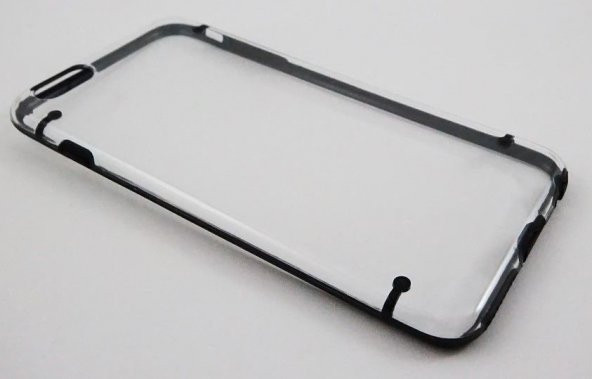 iPhone 6 Plus / 6 Plus S TPU Siyah Kenar Şeffaf Silikon Kılıf