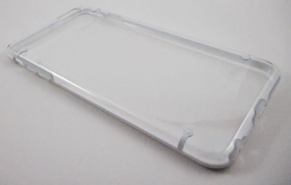 iPhone 6 Plus / 6 Plus S TPU Beyaz Kenar Şeffaf Silikon Kılıf