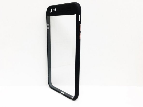 iPhone 6-6S Plus Siyah Kenar Şeffaf Rubber Silikon Kılıf - 3