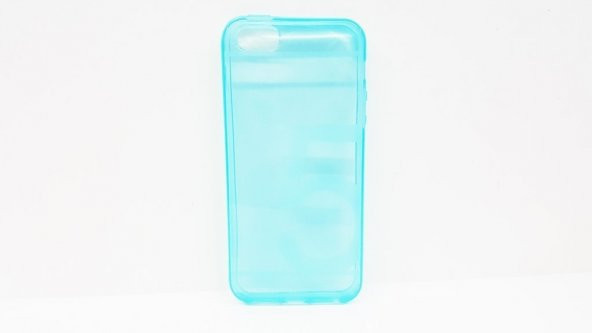 iPhone 5-5S Şeffaf Mavi Silikon Kılıf - 1