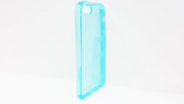 iPhone 5-5S Şeffaf Mavi Silikon Kılıf - 2