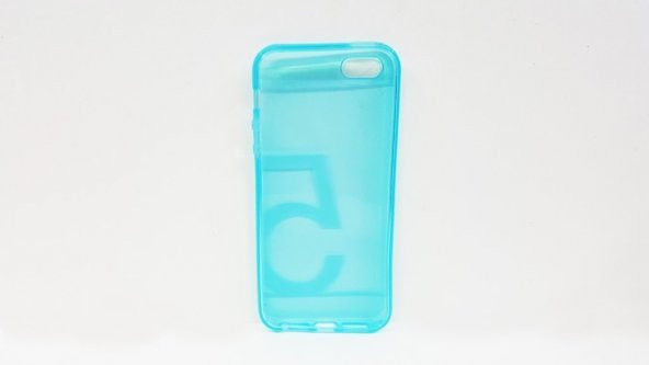 iPhone 5-5S Şeffaf Mavi Silikon Kılıf - 3