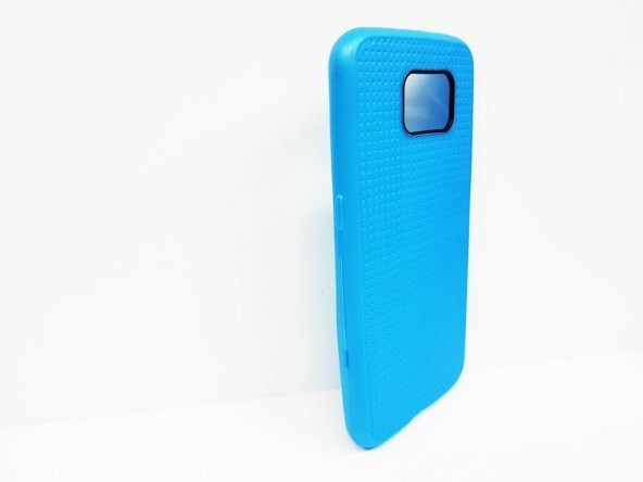 Samsung Galaxy S6 Noktalı Mavi Silikon Kılıf - 2