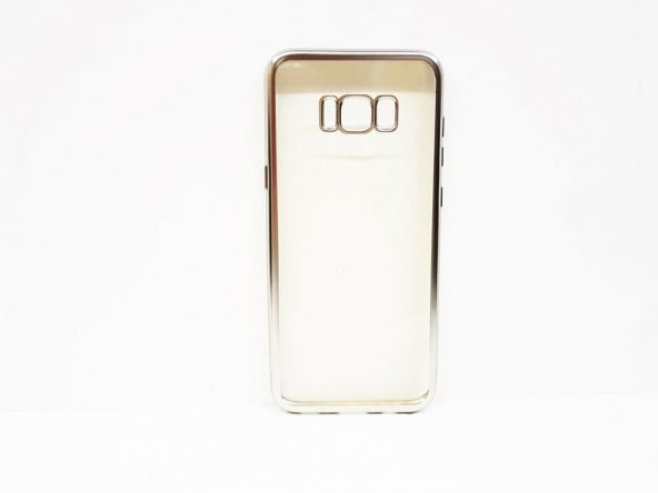 Samsung Galaxy S8 Plus Gümüş Kenar Şeffaf Silikon Kılıf