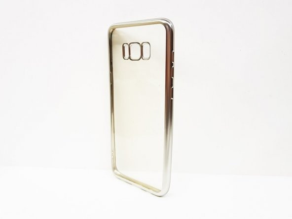 Samsung Galaxy S8 Plus Gümüş Kenar Şeffaf Silikon Kılıf - 3