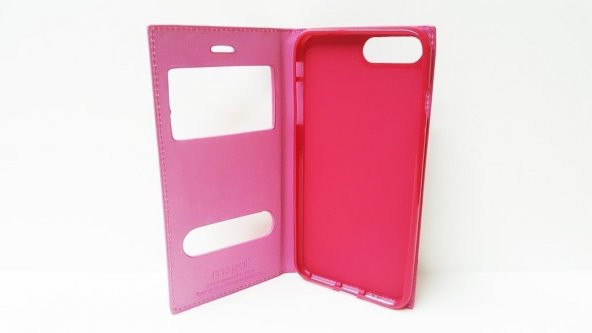 iPhone 7 Plus Mopal Kapaklı Pencereli Pembe Kılıf - 3