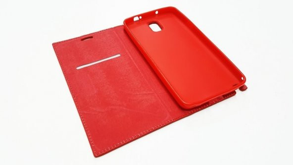 Samsung Galaxy Note 3 Magnum Kapaklı Kırmızı Kılıf - 3