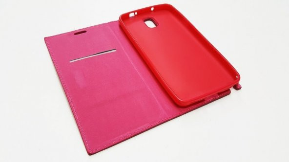 Samsung Galaxy Note 3 Magnum Pembe Kapaklı Kılıf - 3