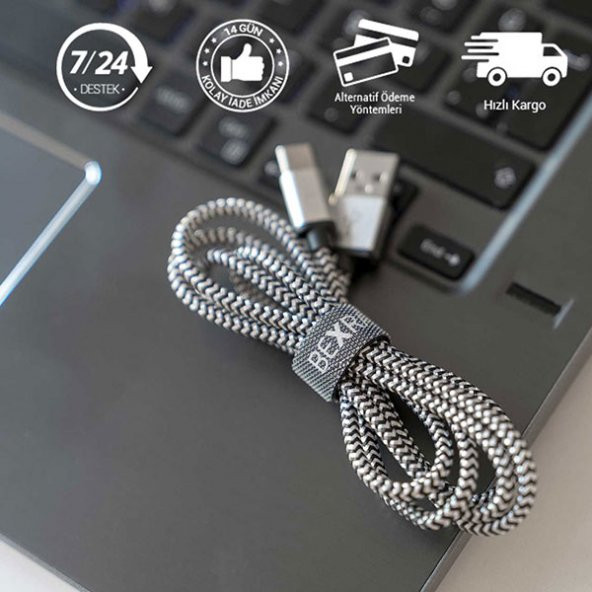 Bexra USB Type C Kablo 2 Metre Hızlı Şarj Kablosu - 3