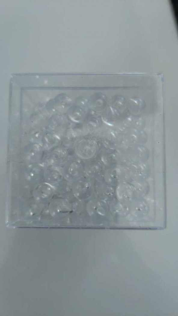 su kabağı 8 mm boncuk deliksiz şeffaf beyaz özel kutusunda