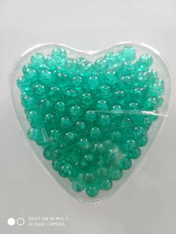 su kabağı 8 mm boncuk deliksiz yeşil özel kutusunda