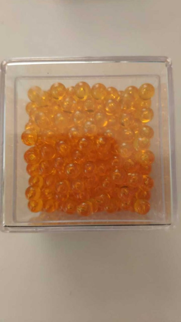 su kabağı 8 mm boncuk deliksiz turuncu özel kutusunda