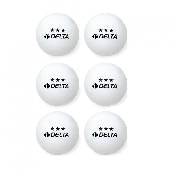 Delta 3 Yıldız Beyaz 6 Adet Masa Tenisi Topu