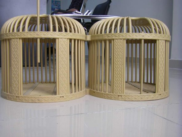 Plastik Keklik Kafesi Çubuklu Çift Küçük Boy