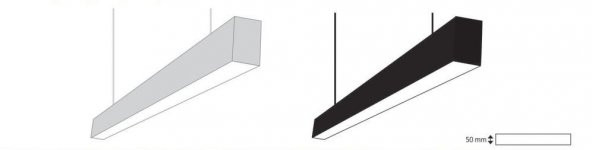 LİNEAR SARKIT ARMATÜR OSRAM LED 60 CM SİYAH KASA GÜNIŞIĞI IŞIK + ASKI APARATI HEDİYE !!! - 3