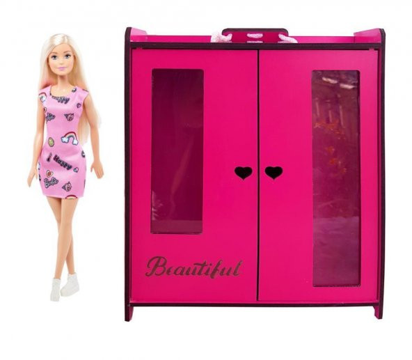 Barbie Bebek Hediyeli Barbie Baby Alive Uyumlu Dolap ve GarYatak Odası Oyuncak Ev