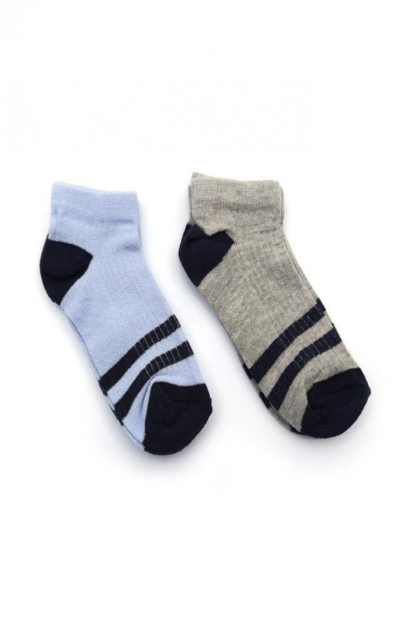 4'lü Çocuk Çizgili Desenli Çorap 2414 - 2