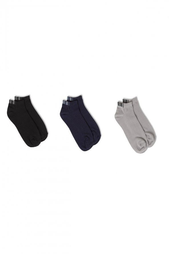 3lü Erkek Şerit Desenli  Çorap 4403-B3 - 2