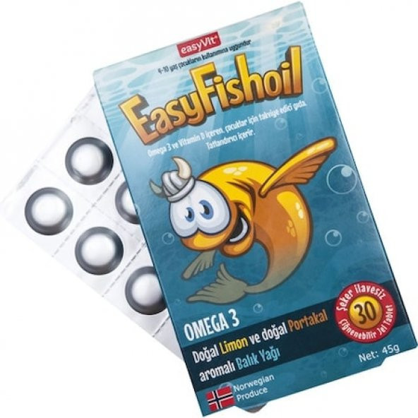 EasyFishOil Omega 3 30 Tablet Limon ve Portakal Aromalı-SKT:04/22