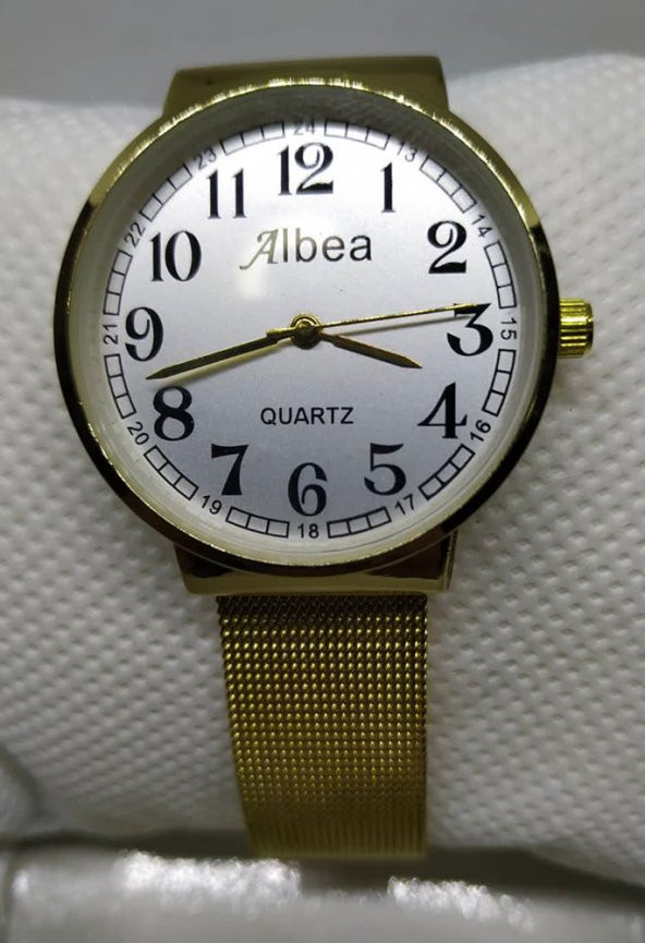 Gold Renk Hasır Metal Kordonlu Albea Bayan Saat Model 1