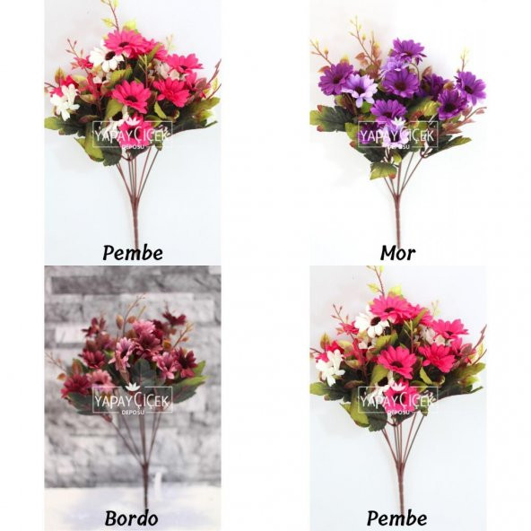 Papatya Demeti Ara Dallı Yapay Çiçek 3 Renk