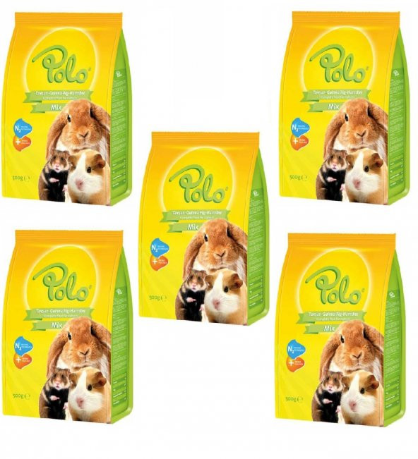 Polo Mix Tavşan Guinea Pig Ve Hamster Yemi 500 Gr x 5 adet