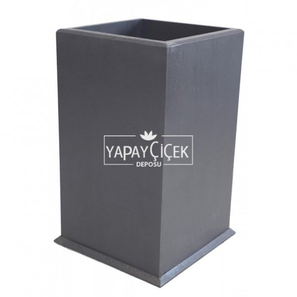 Dekoratif Ahşap MDF Saksı ve Çiçeklik Antrasit Gri 60 cm Düz Model - 4