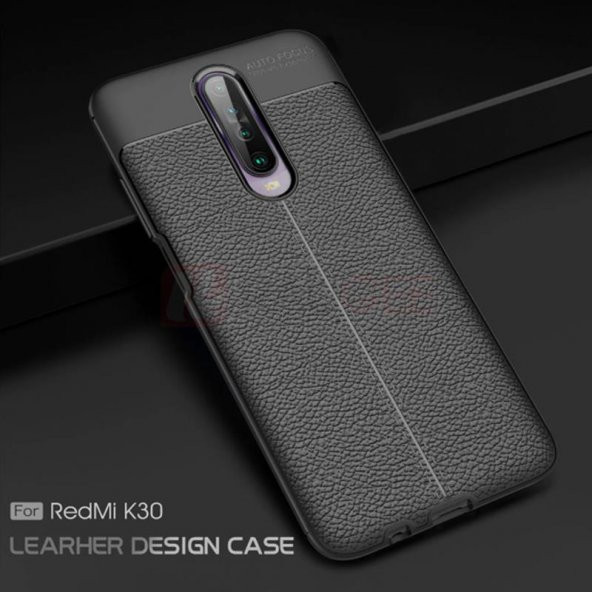 Xiaom Redmi K30 Deri Desenli Kamera Korumalı Silikon Kılıf - 5