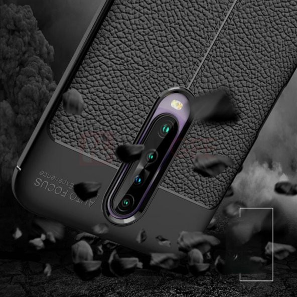 Xiaom Redmi K30 Deri Desenli Kamera Korumalı Silikon Kılıf - 7
