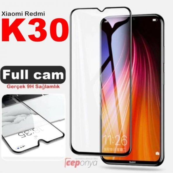 Xiaomi Redmi K30 Kenarları Kırılmaya Dayanıklı Cam Ekran Koruyucu