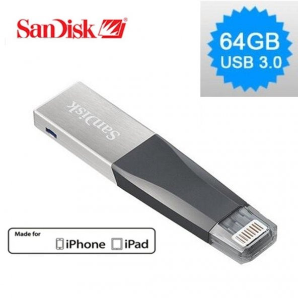 Sandisk 64GB iPhone ve iPad iXpand USB Flash Bellek SDIX40N-064G-GN6NN