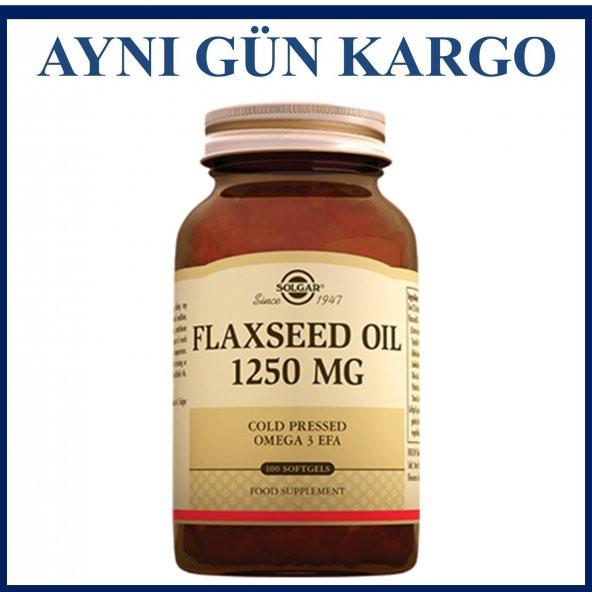 Solgar Flaxseed Oil 1250 mg 100 Softgels SKT 05-2021
