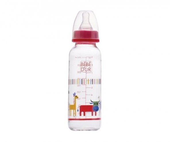 Bebedor Cam Biberon SL 250 ml Kırmızı