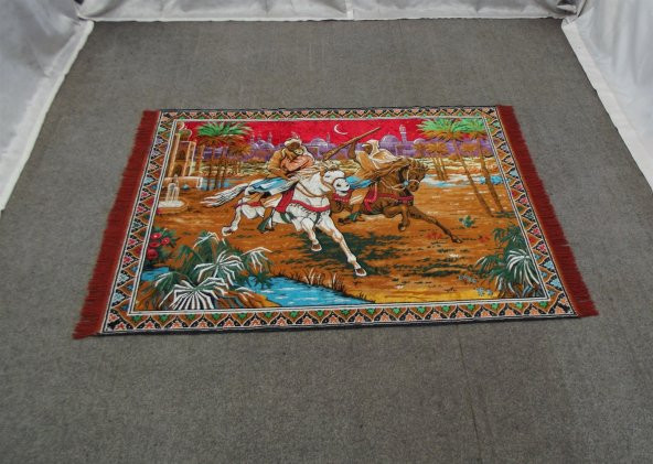 Yeni Süper Elegant Doğa Tasvirli Atlı Duvar Halısı ! - 3