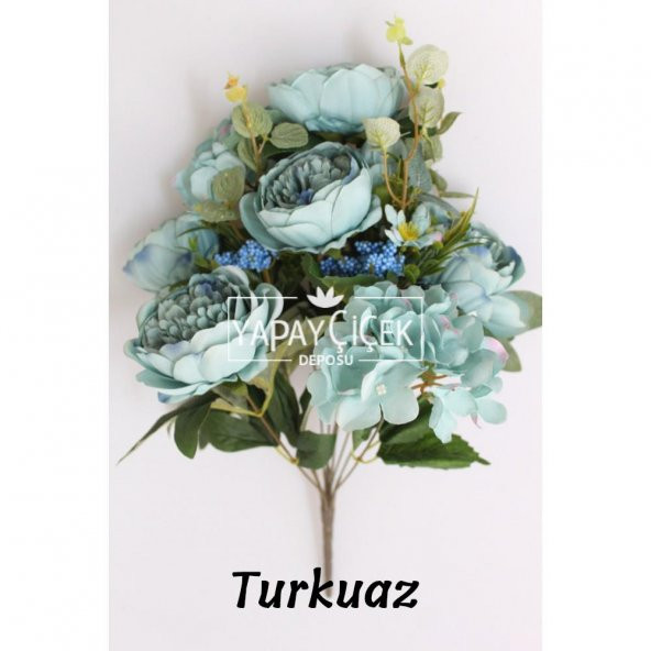 Yapay Çiçek 11 Dal Lüx Gül Aranjmanı 4 Renk - 5