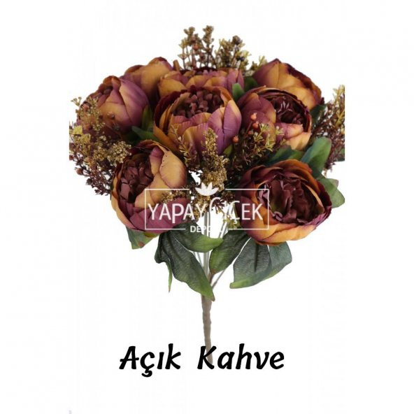 Yapay Çiçek 12 Dallı Lüx Şakayık Gül Aranjmanı 14 Renk - 6