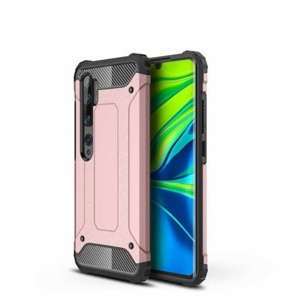 Xiaomi Mi Note 10 Kamera Korumalı Armor Hybrid Zırh Kılıf