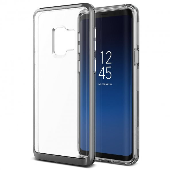 VRS Design Samsung Galaxy S9 Crystal Bumper Kılıf Steel Silver