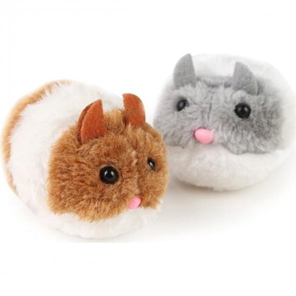 Polo Kedi Oyuncağı Tombul Fare Gri-Beyaz Kahve-Beyaz 6 cm - 1