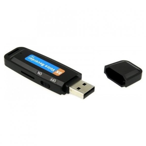 USB Flash Bellek Gizli Ses Kayıt Cihazı 15 Saat SD Kart Girişli - 1