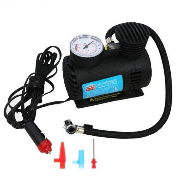 Araba Oto Araç Lastik Şişirme Pompası Hava Kompresörü 250psi 12v Volt Şişirici Kompresör Pompa Seti