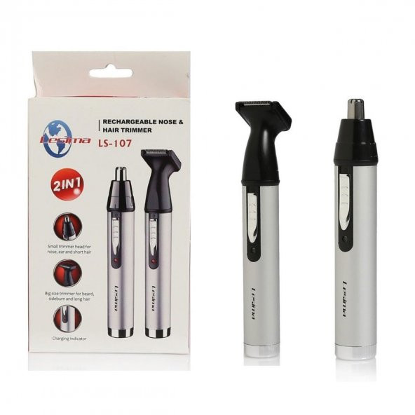 Lesima LS-107 2 Başlıklı Ense Faul Düzeltme Burun Kulak Tüy Alma Aleti