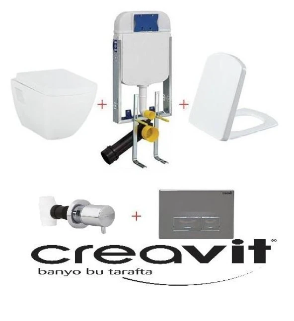 Creavit Tp326 Gömme Rezervuar - Asma Klozet Seti 5 Parça DUROPLAST KC3081