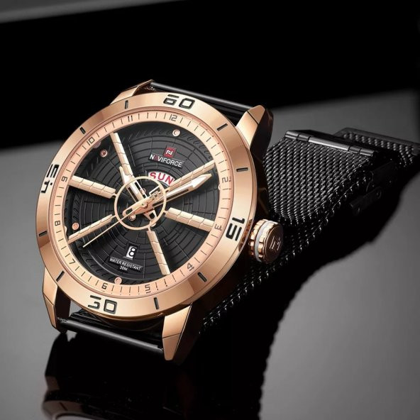 NaviForce NF9155 Erkek Kol Saati Sekio Mekanizma Lüks Hasır Saat - 4